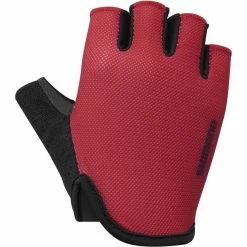 Shimano Airway Gants Courts Rembourrés Enfant, Rouge/noir