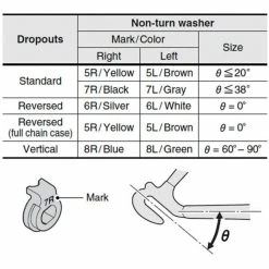 Shimano Nexus/Alfine 7R Rondelle Non-turn Droit Pour Moyeu à Engrenage Interne
