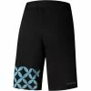 Shimano Sayama Printed Short Femme, Noir/bleu -Shimano Shop shimano sayama printed shorts women black blue 2